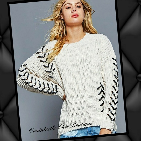 🎉HP x2🎉KAGNEY LEATHER DETAIL SWEATER - Picture 3 of 6